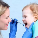 Baby at the dentist&#39;s appointment