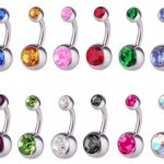 Navel jewelry b-p assorted with rhinestones